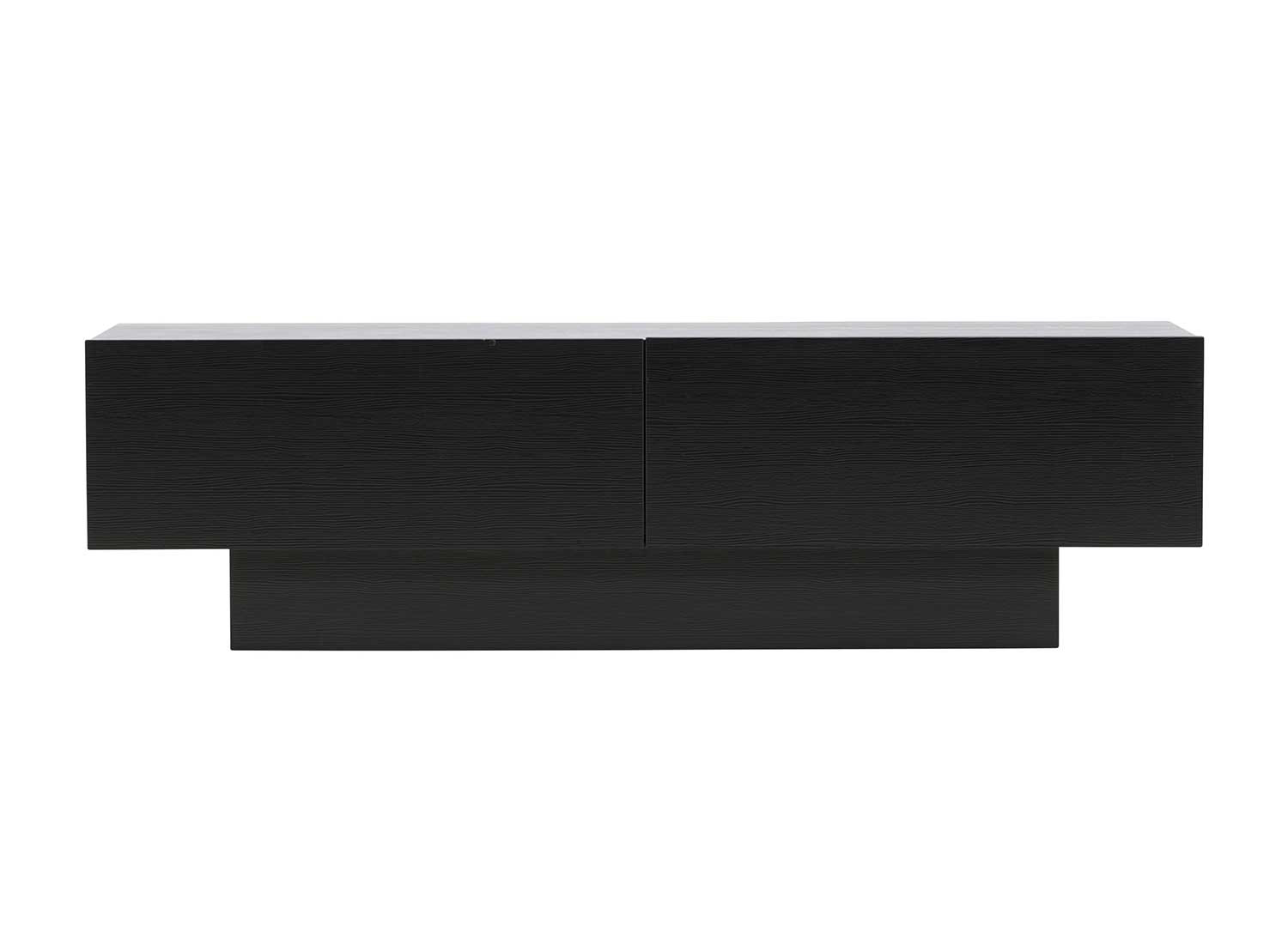 Meuble télé design noir 2 portes 160 cm