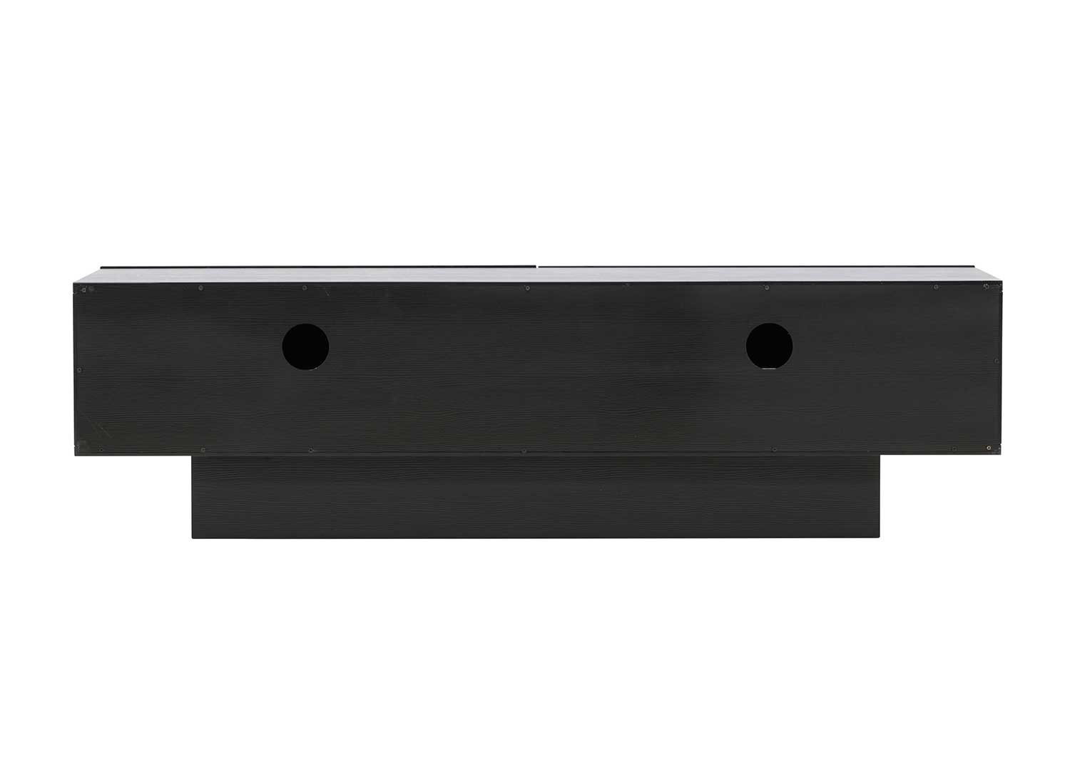 Meuble télé design noir 2 portes 160 cm