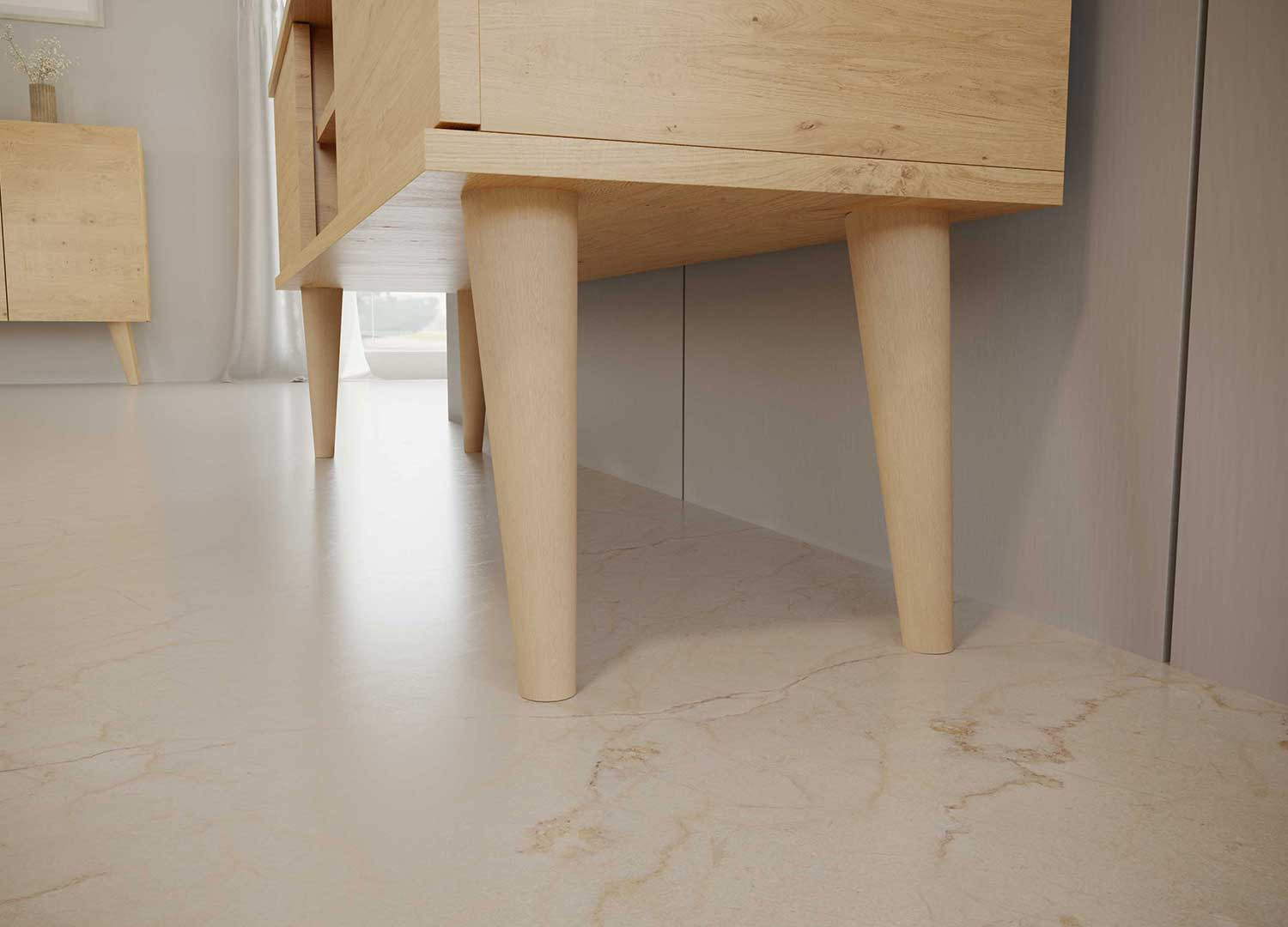 Meuble tv 120 cm 2 portes et 2 niches chêne artisan