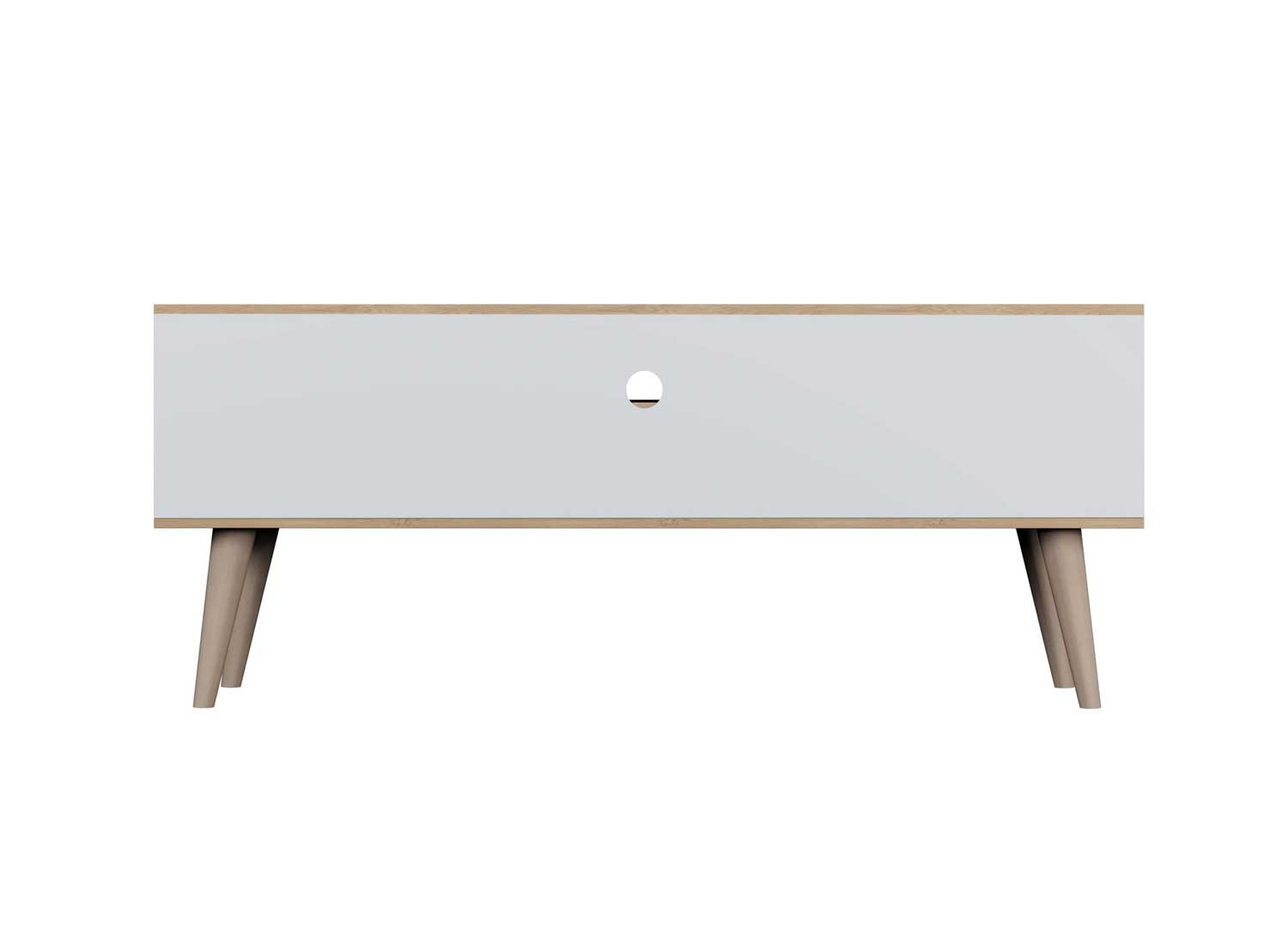 Meuble tv 120 cm 2 portes et 2 niches chêne artisan