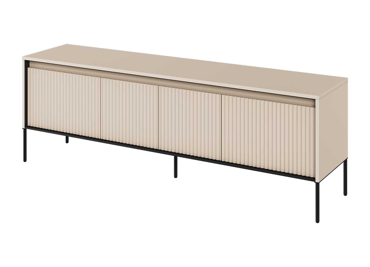 Meuble TV 4 portes beige sable 167 cm