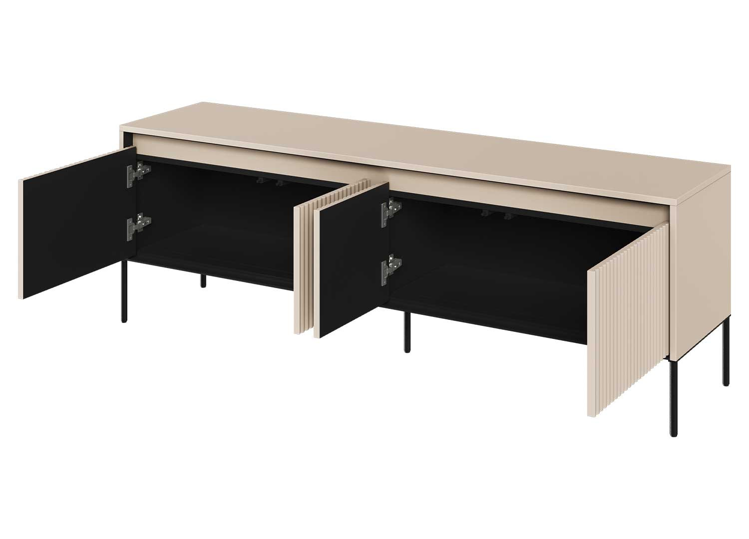 Meuble TV 4 portes beige sable 167 cm