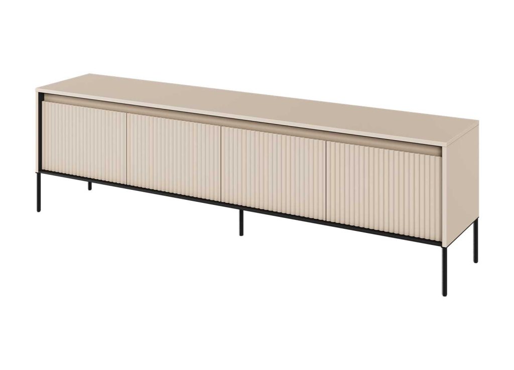 Meuble TV 4 portes beige sable 193 cm