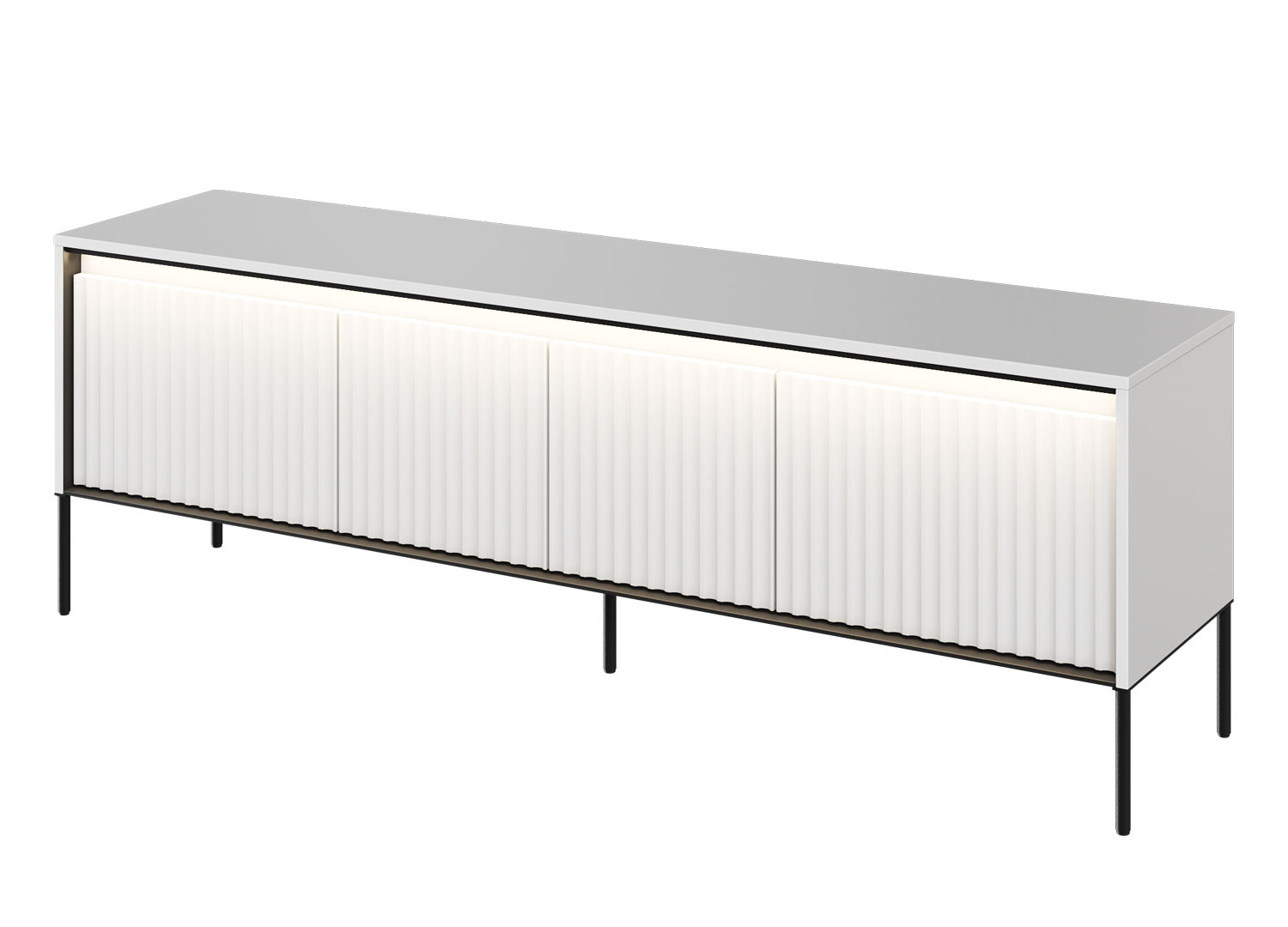 Meuble TV 4 portes blanc 167 cm Trend