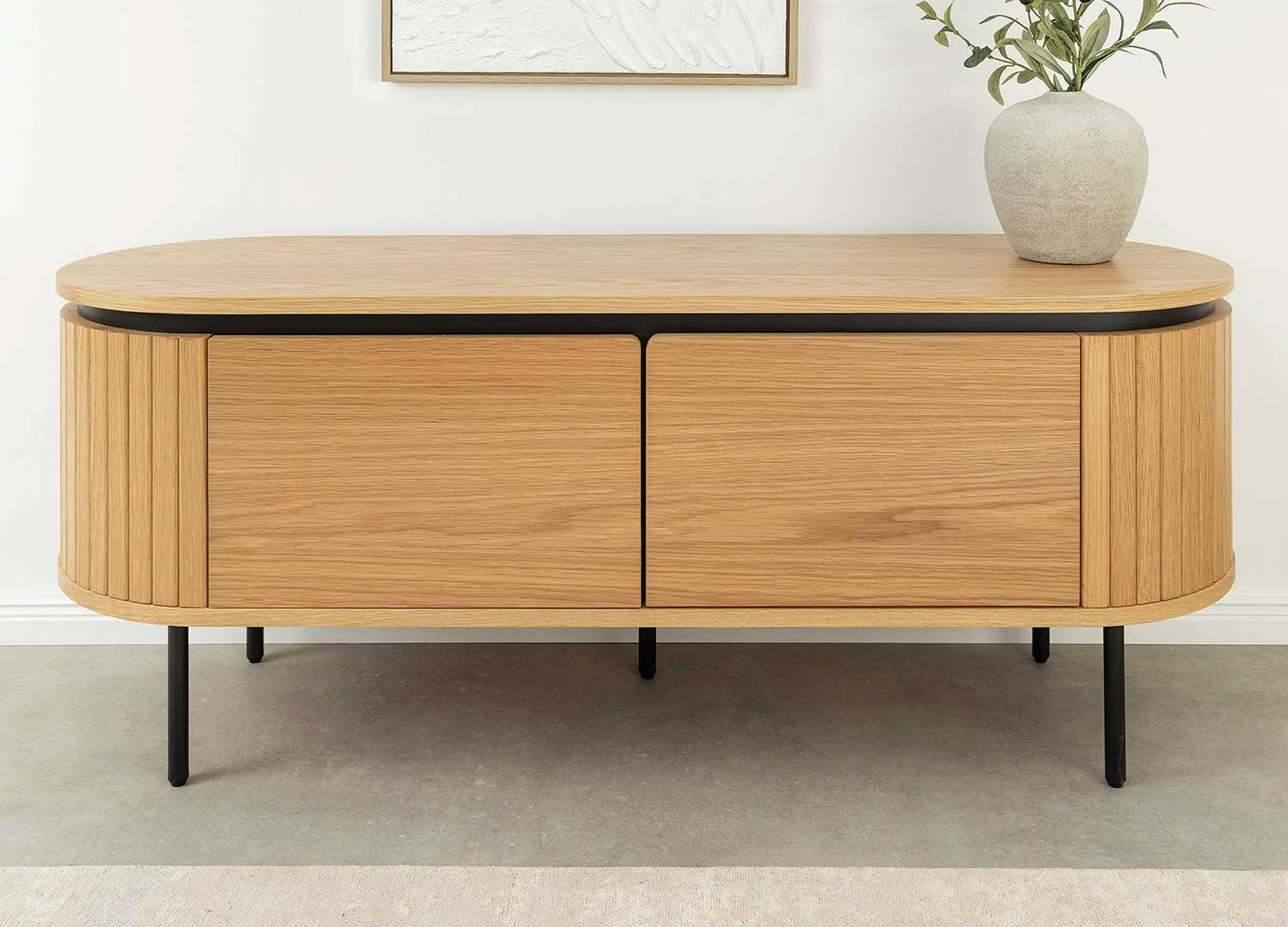 Meuble TV arrondi couleur naturelle Lili