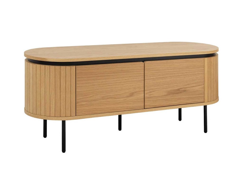 Meuble TV arrondi couleur naturelle Lili