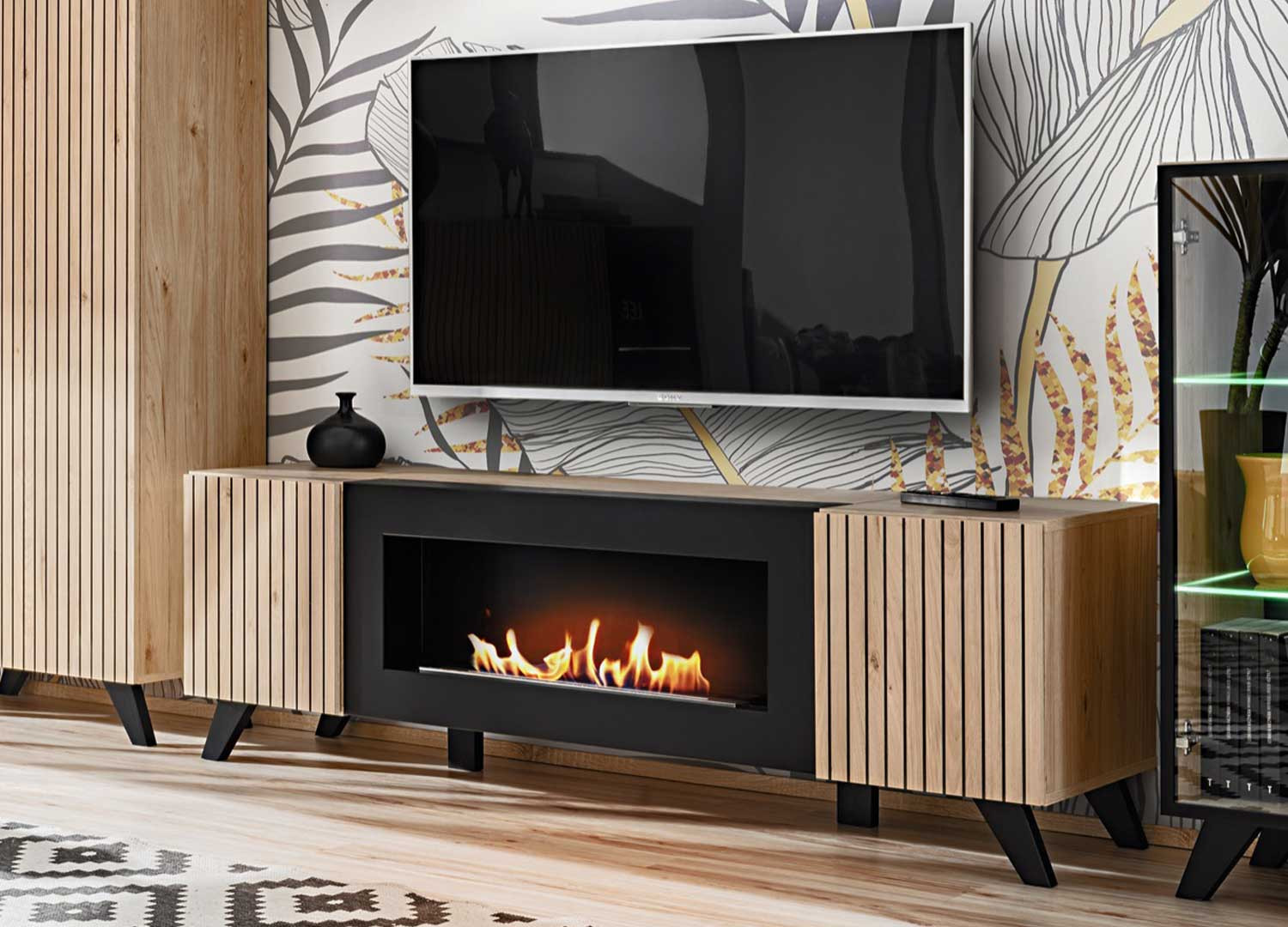 Meuble tv bio éthanol 160 cm