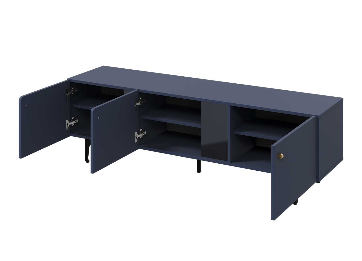Meuble tv bleu de 3 portes 165 cm