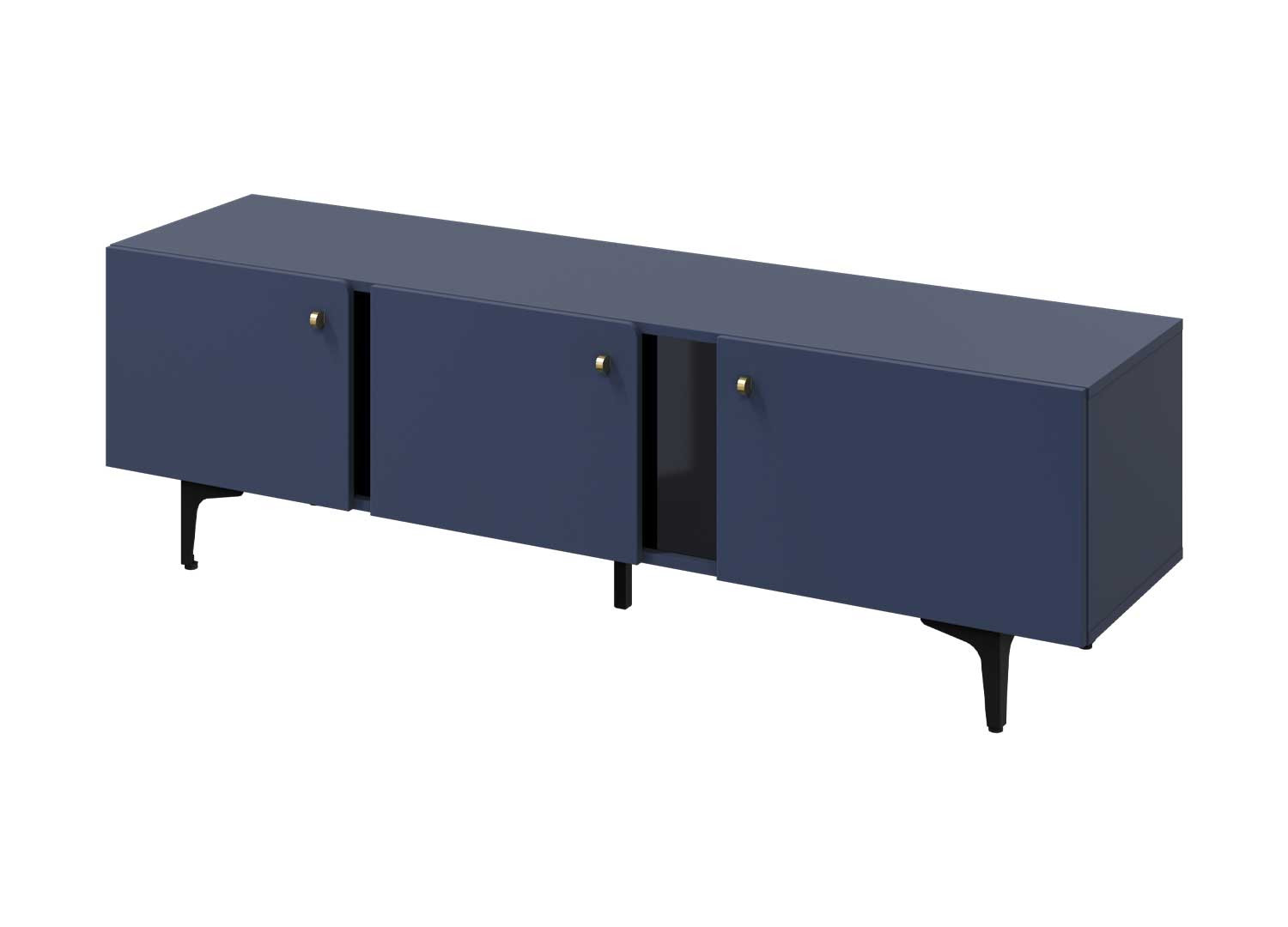 Meuble tv bleu de 3 portes 165 cm