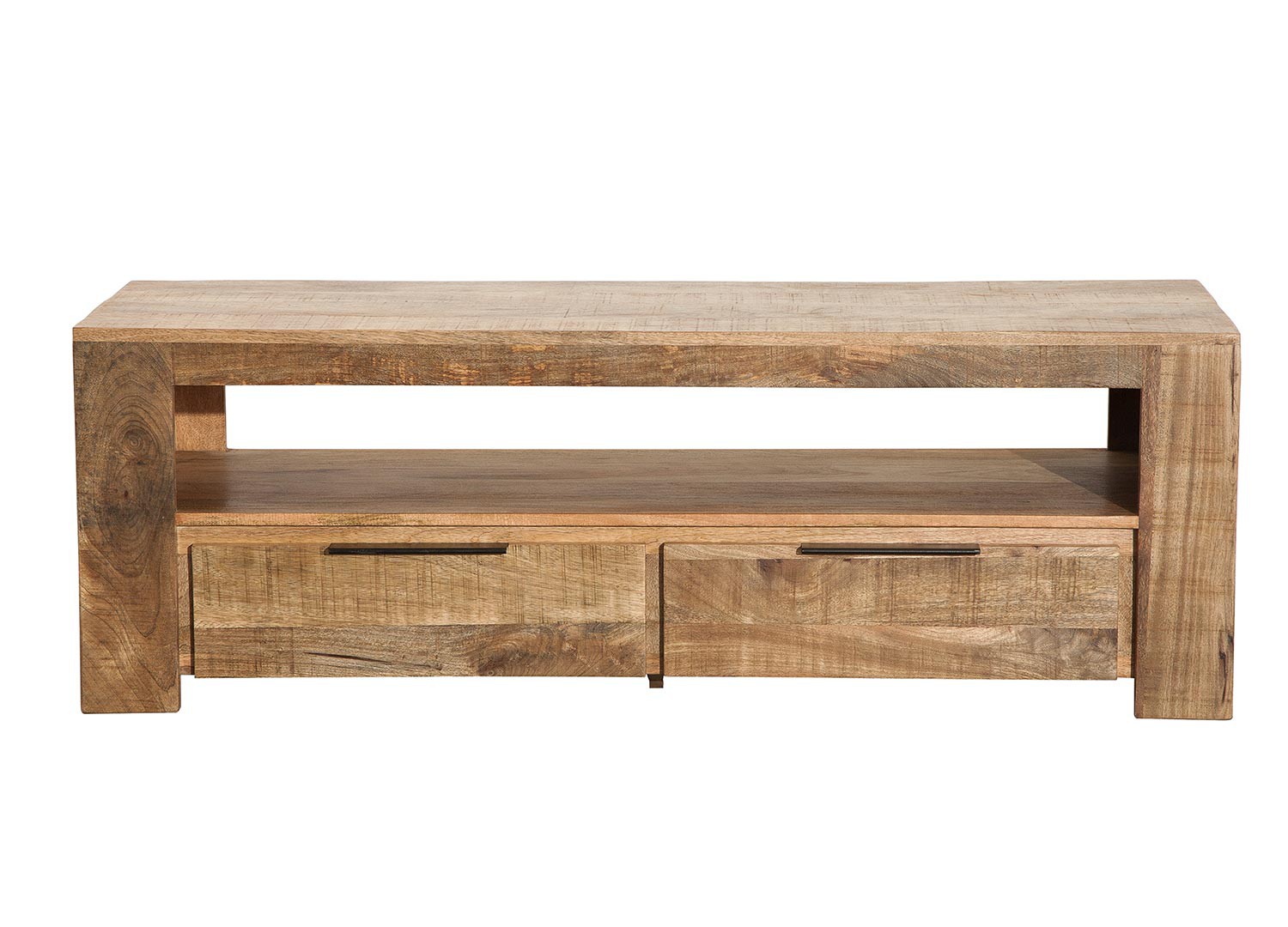 Meuble tv bois massif moderne 130 cm