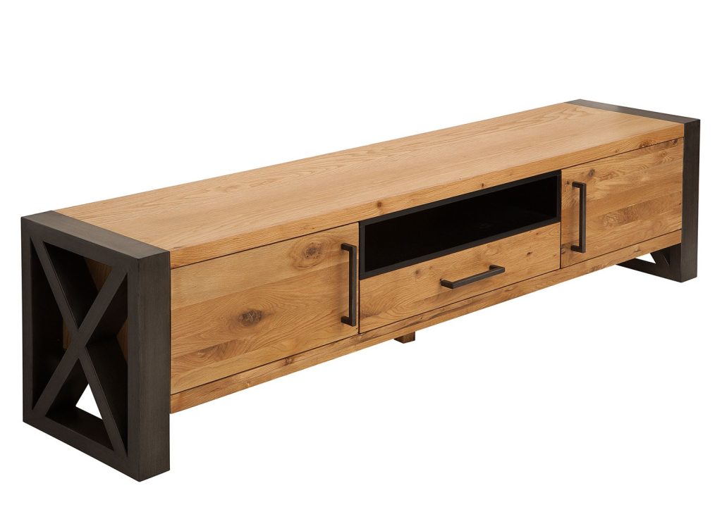 Meuble tv chêne sauvage huilé 200 cm