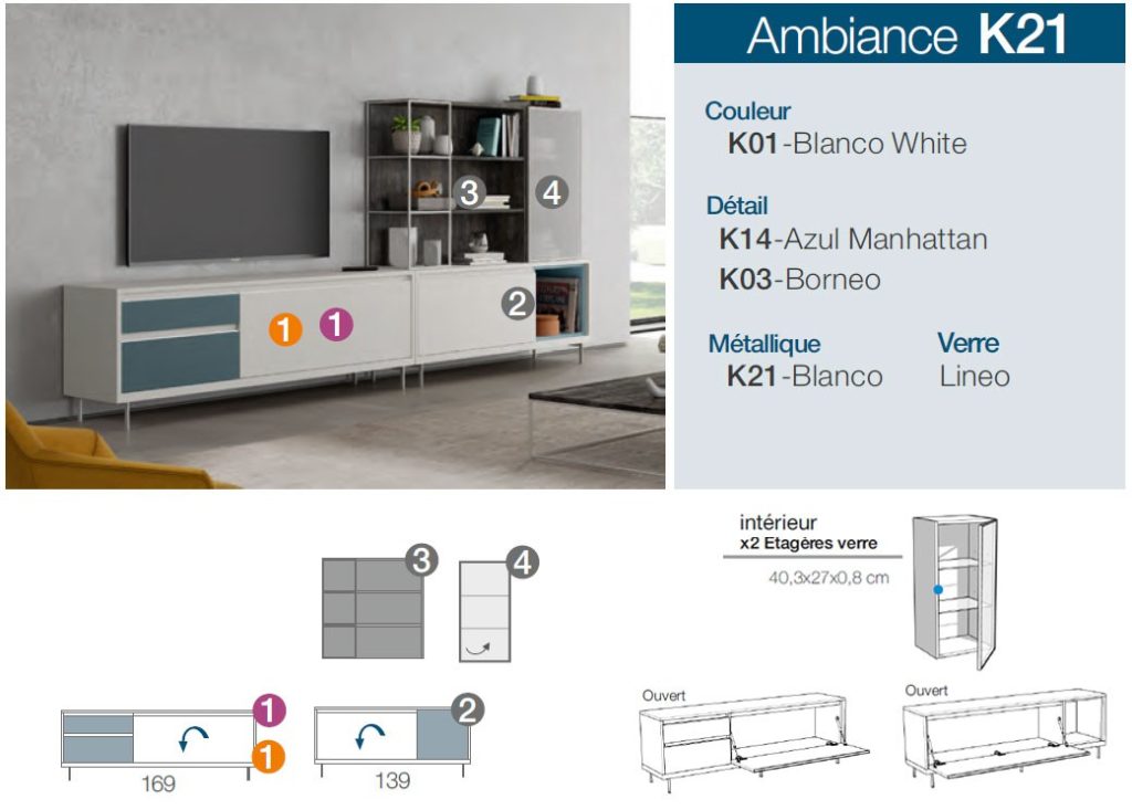 Meuble tv contemporain avec rangements