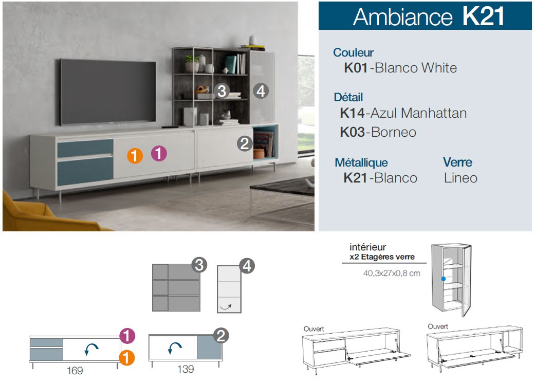 Meuble tv contemporain avec rangements