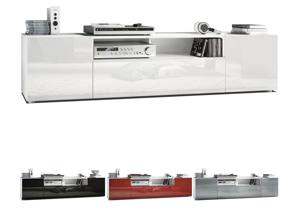 Meuble TV design 181 cm 3 portes et 1 niche