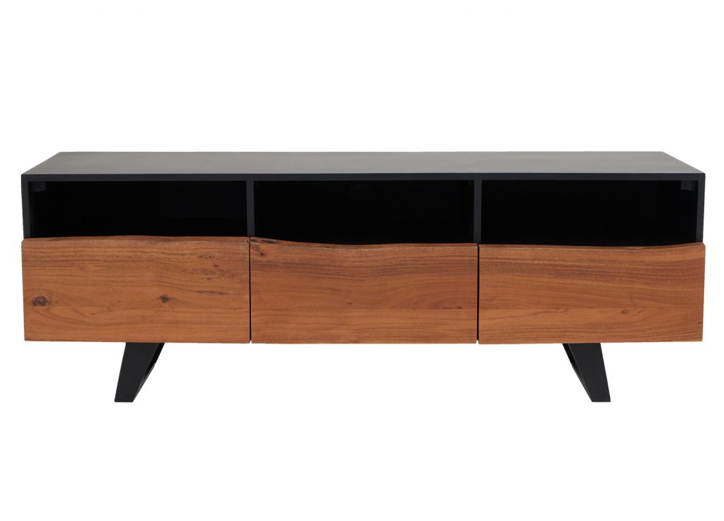 Meuble TV design 2 portes, 1 tiroir et 3 compartiments