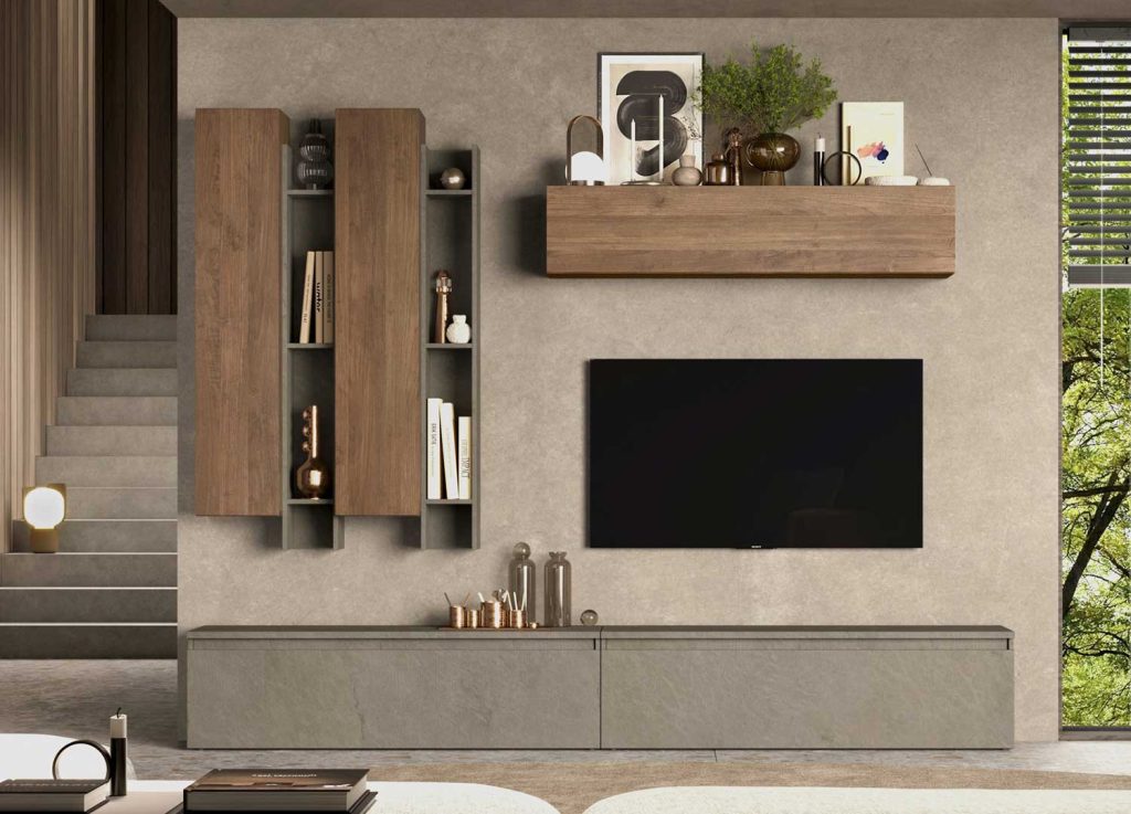 Meuble tv design 7 meubles chêne et argile