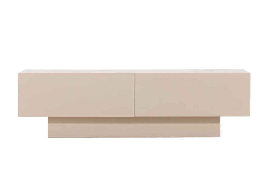 Meuble tv design beige 2 portes 160 cm
