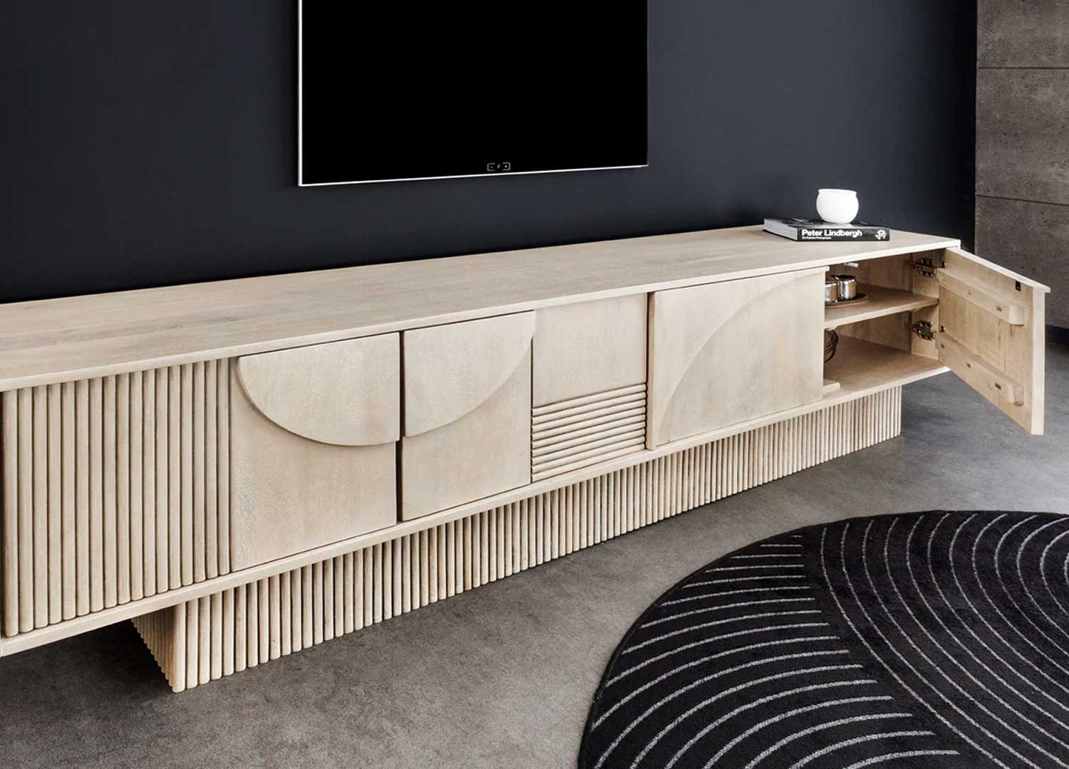 Meuble TV manguier et acacia 4 portes Davis