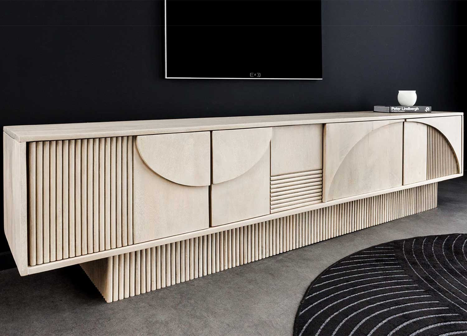 Meuble TV manguier et acacia 4 portes Davis