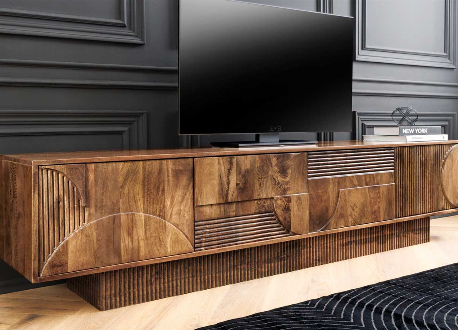 Meuble TV en manguier marron 200 cm Davis