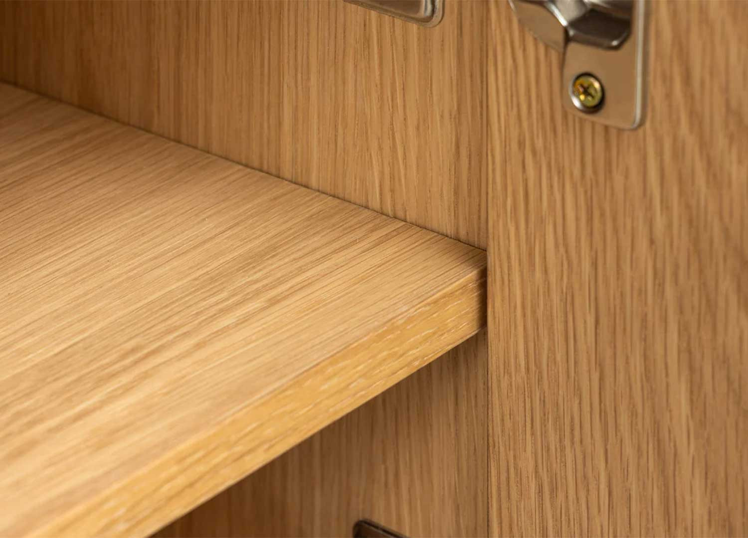 Meuble TV moderne 180 cm aspect chêne Irma