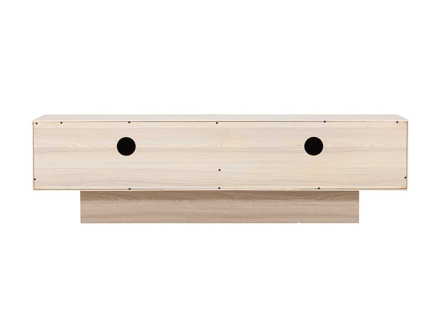 Meuble tv moderne 2 portes chêne blanchi 160 cm