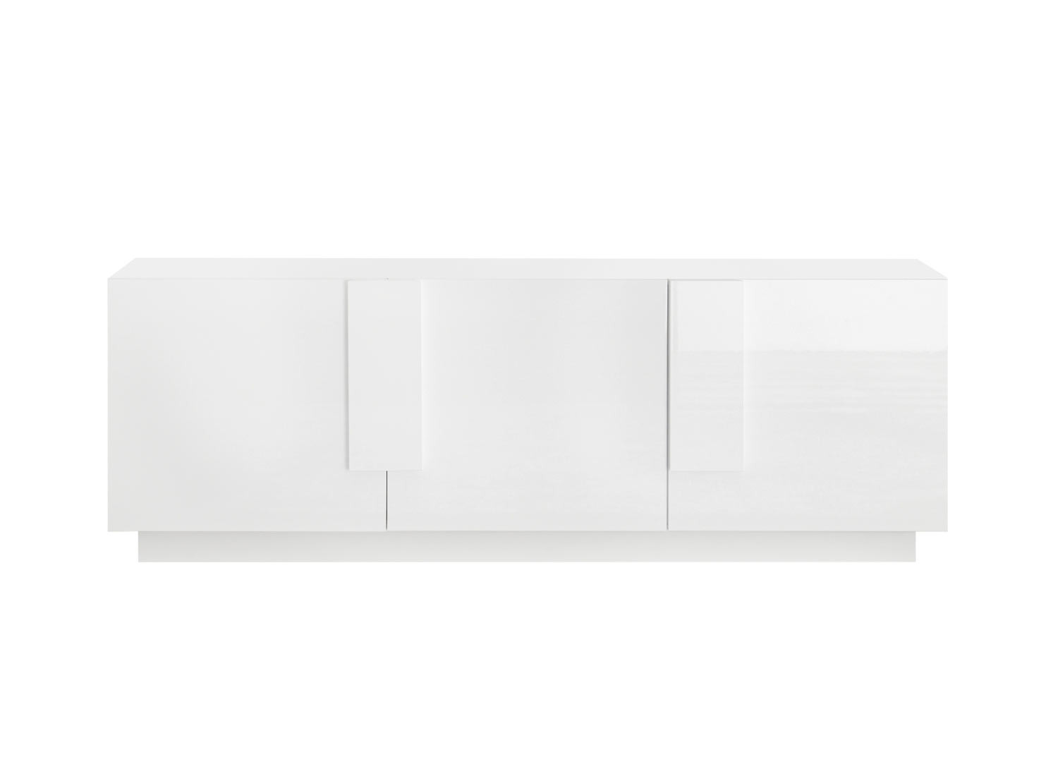 Meuble TV moderne 3 portes blanc laqué 181 cm
