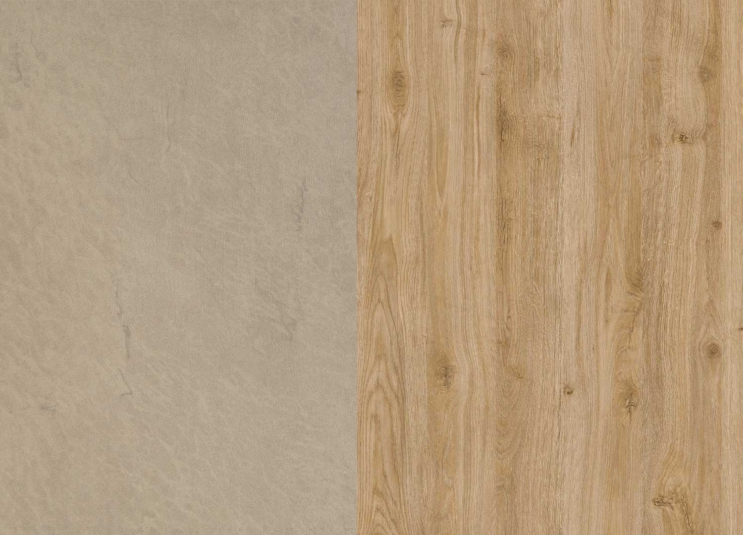 Meuble TV moderne 9 éléments argile et chêne cadiz Eloa