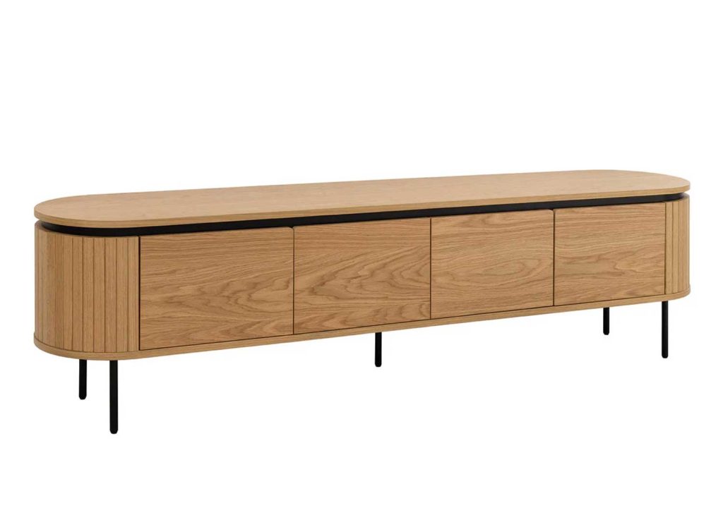 Meuble TV moderne arrondi 4 portes Lili