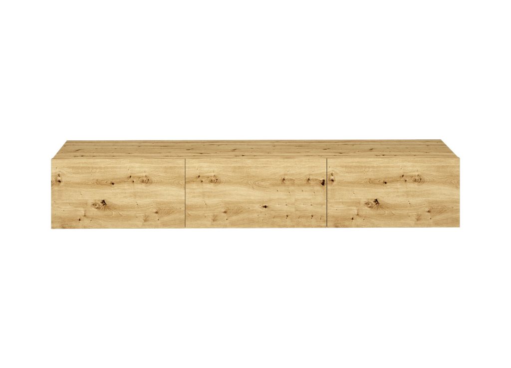 Meuble tv mural chêne artisan 180 cm 3 portes