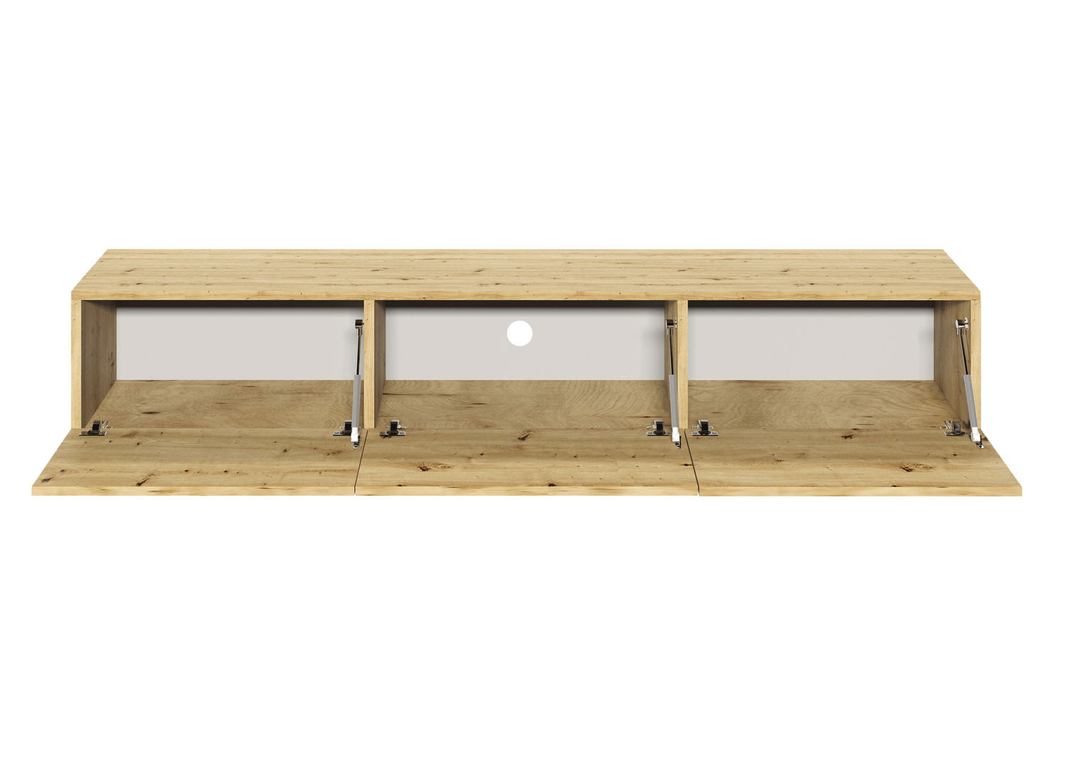 Meuble tv mural chêne artisan 180 cm 3 portes