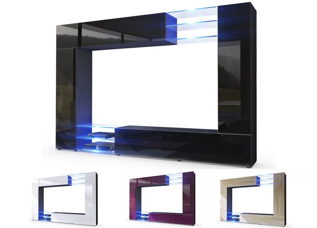 Meuble TV mural design led