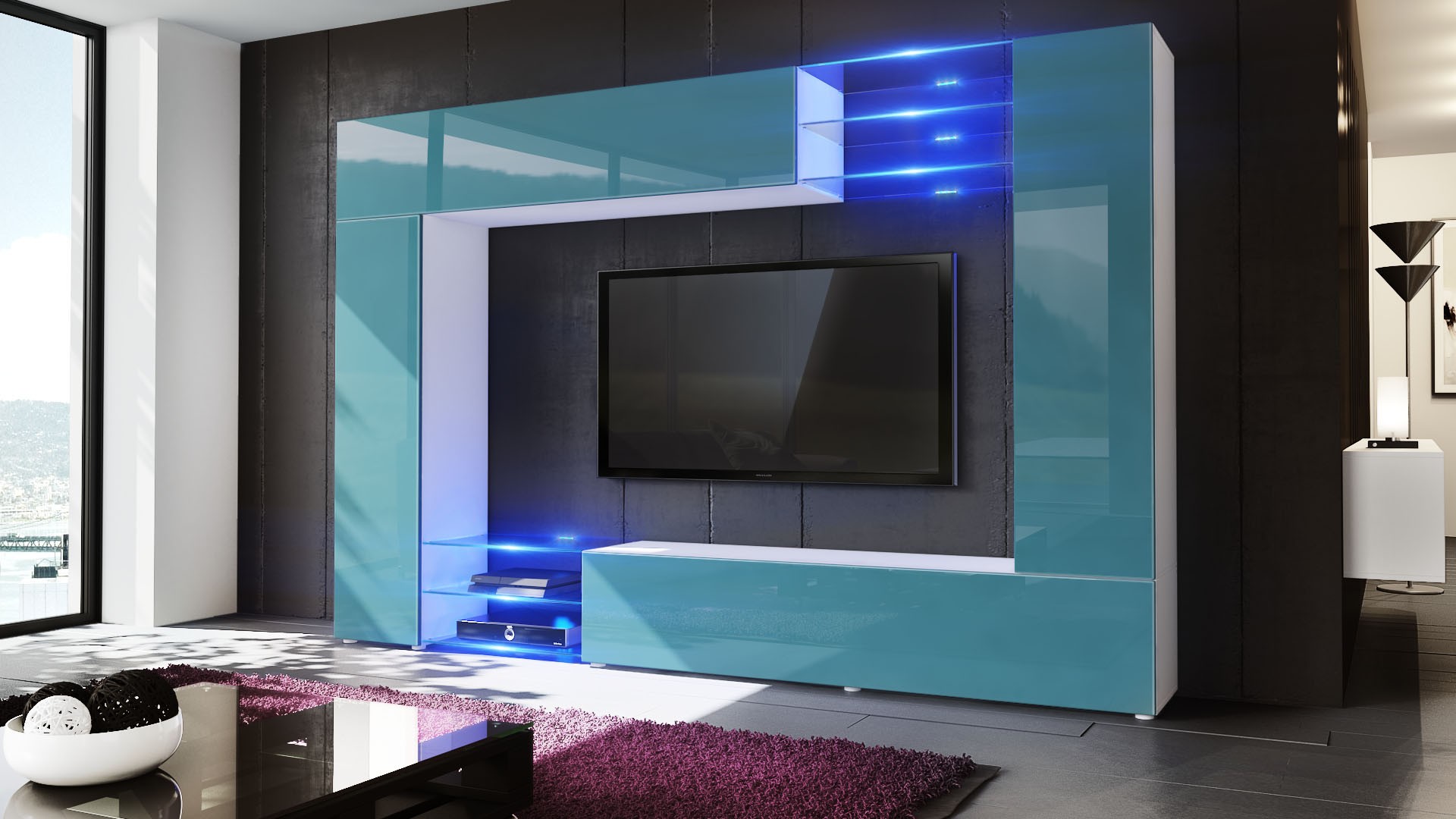 Meuble TV mural led