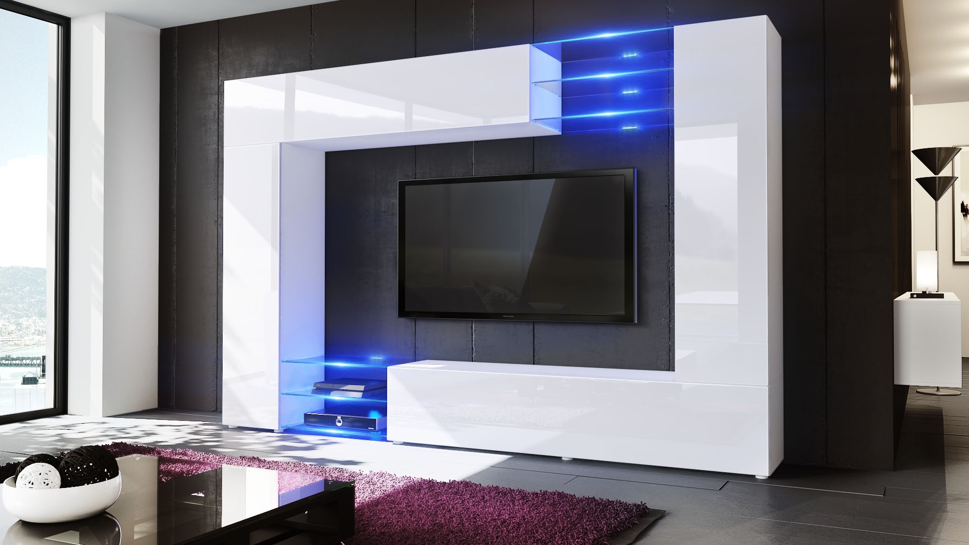 Meuble TV mural led