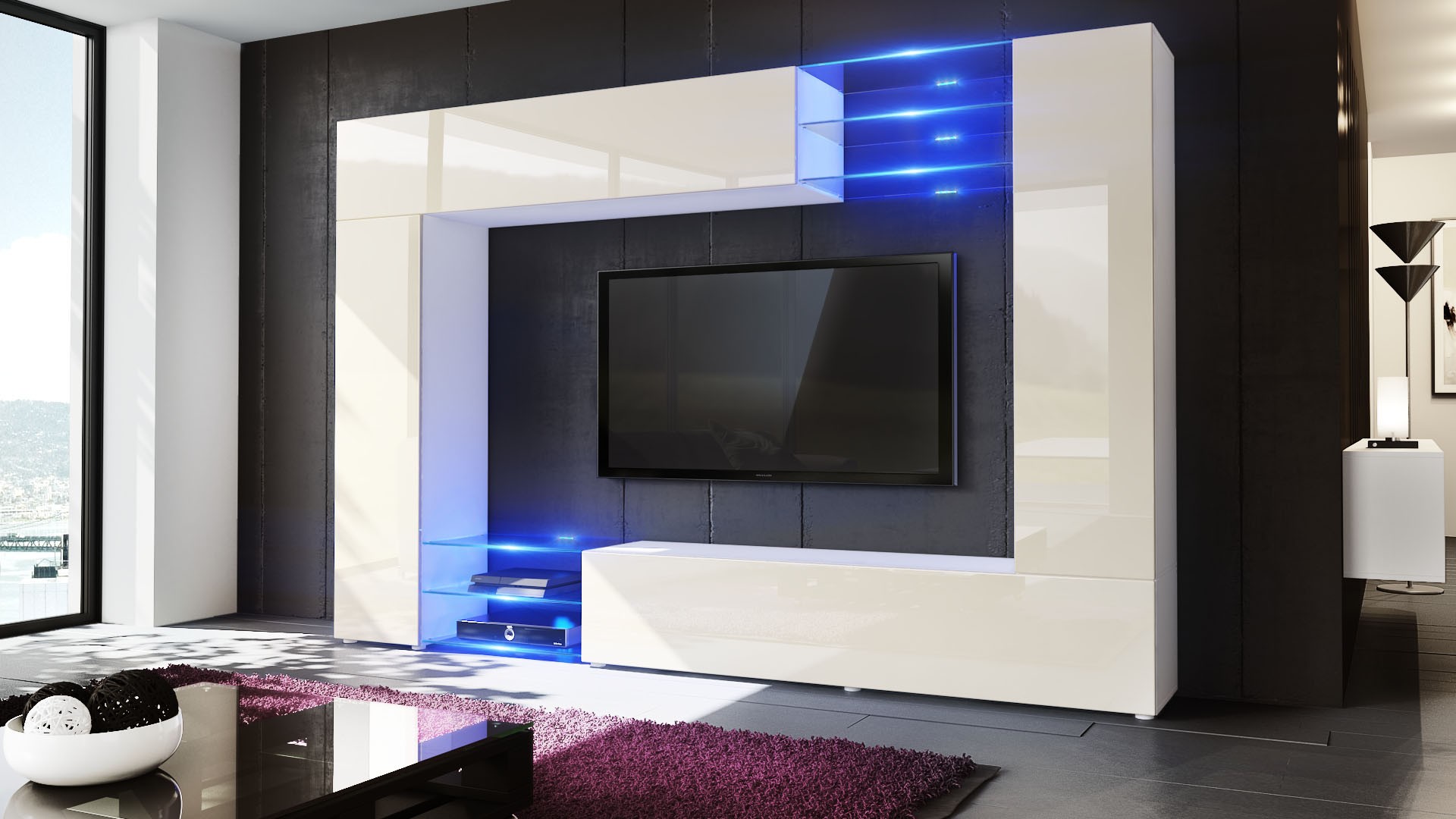 Meuble TV mural led