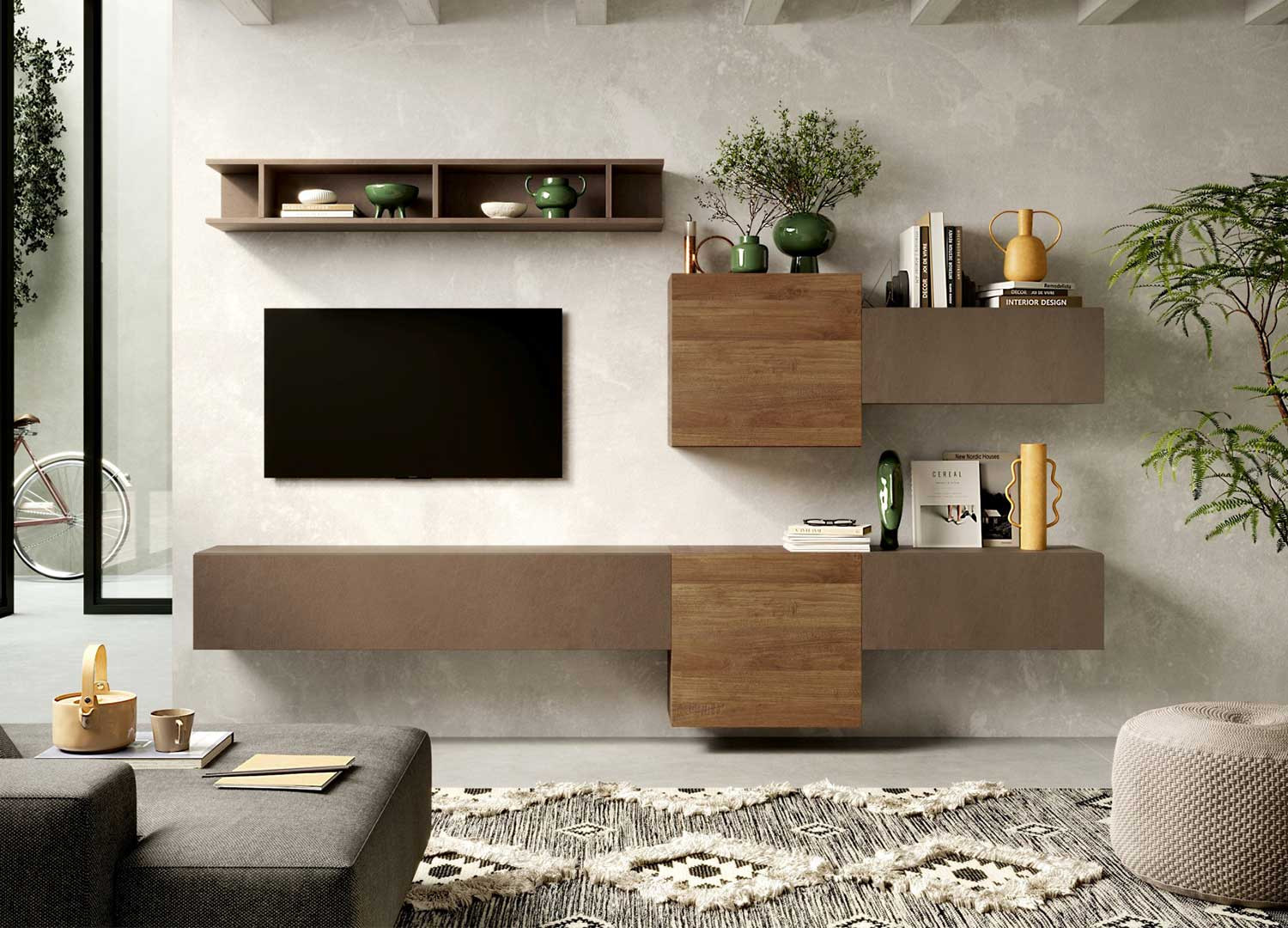Meuble tv mural suspendu 262 cm