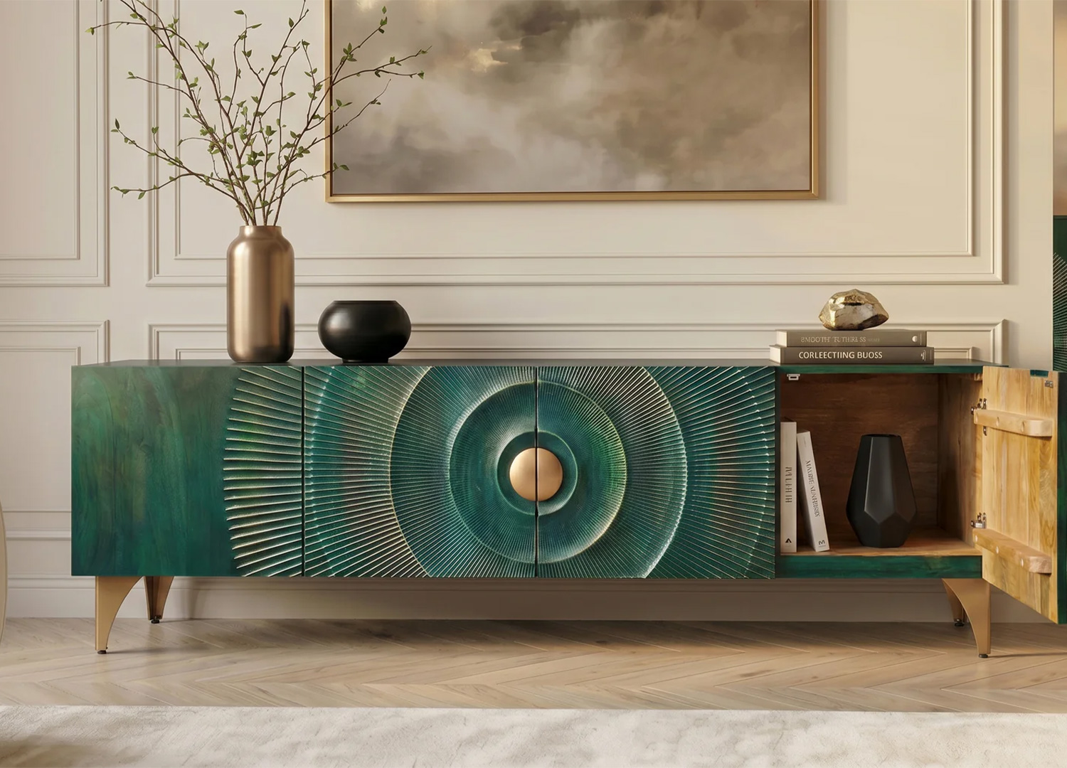 Dispositif de protection anti-basculement à l’intérieur du meuble TV Sunset