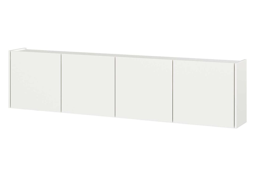 Meuble TV suspendu blanc 4 portes 183 cm Piana