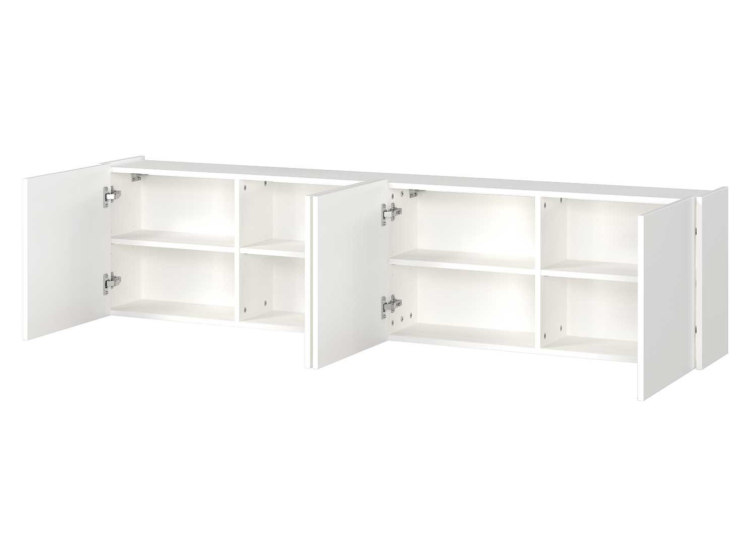 Meuble TV suspendu blanc 4 portes 183 cm Piana