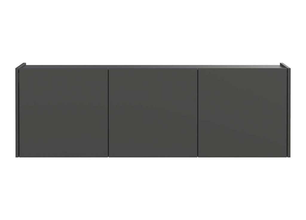 Meuble TV suspendu graphite 3 portes 138 cm Piana