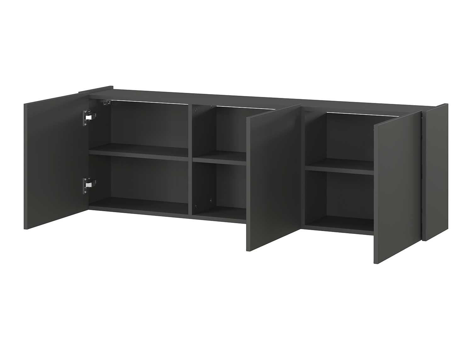 Meuble TV suspendu graphite 3 portes 138 cm Piana