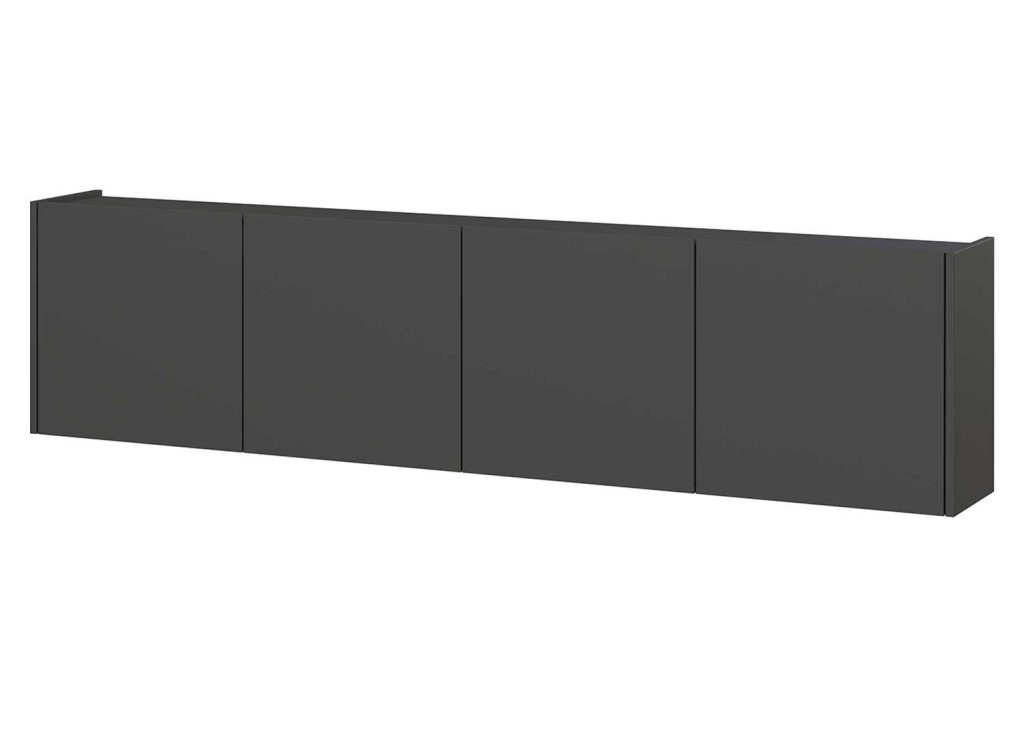 Meuble TV suspendu graphite 4 portes 183 cm Piana