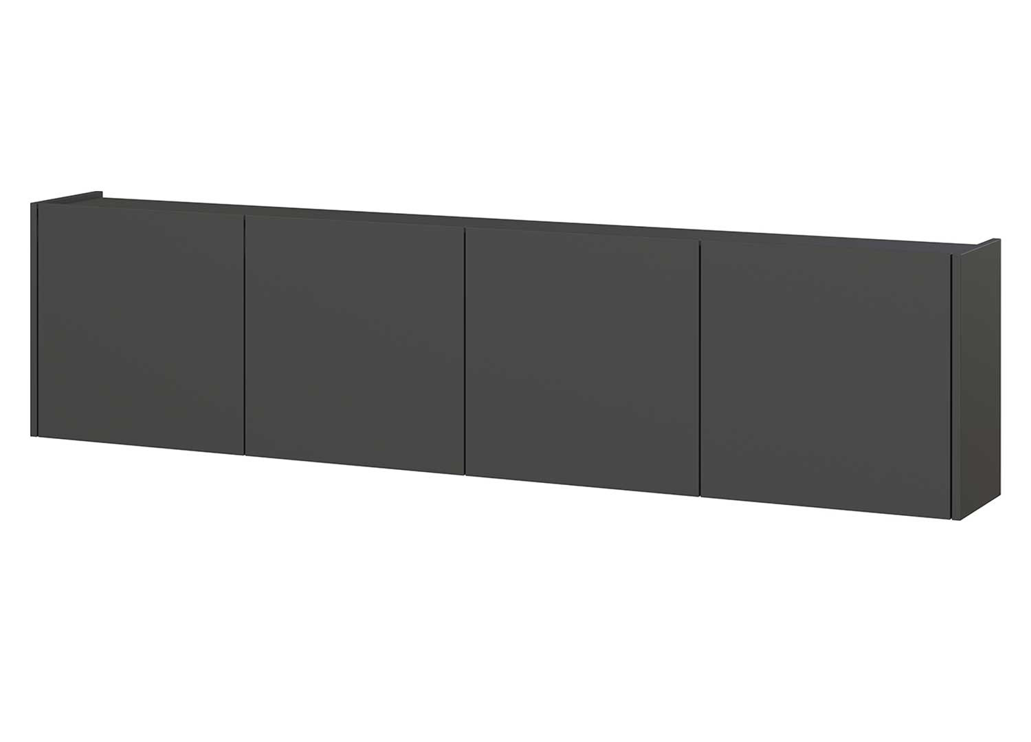 Meuble TV suspendu graphite 4 portes 183 cm Piana