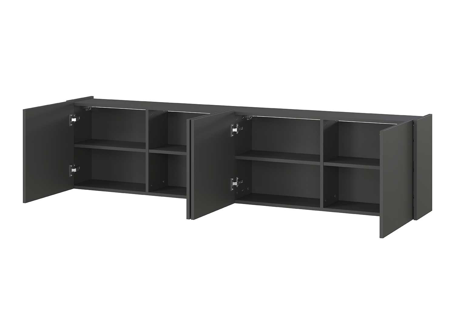 Meuble TV suspendu graphite 4 portes 183 cm Piana