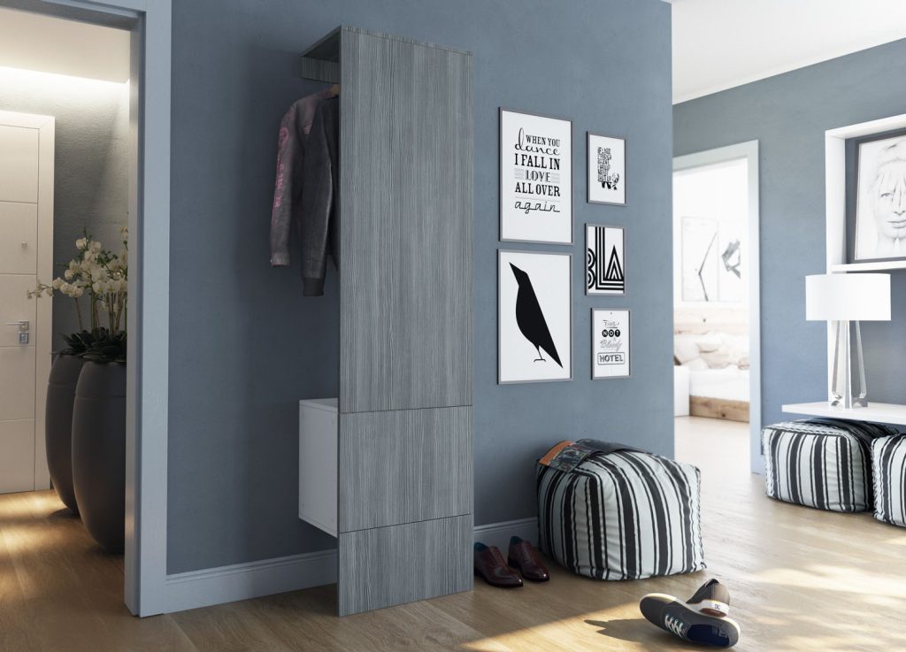 Meuble vestiaire mural