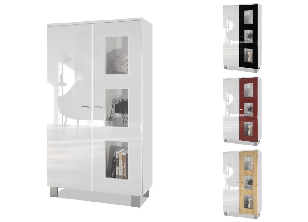 Meuble vitrine basse 2 portes