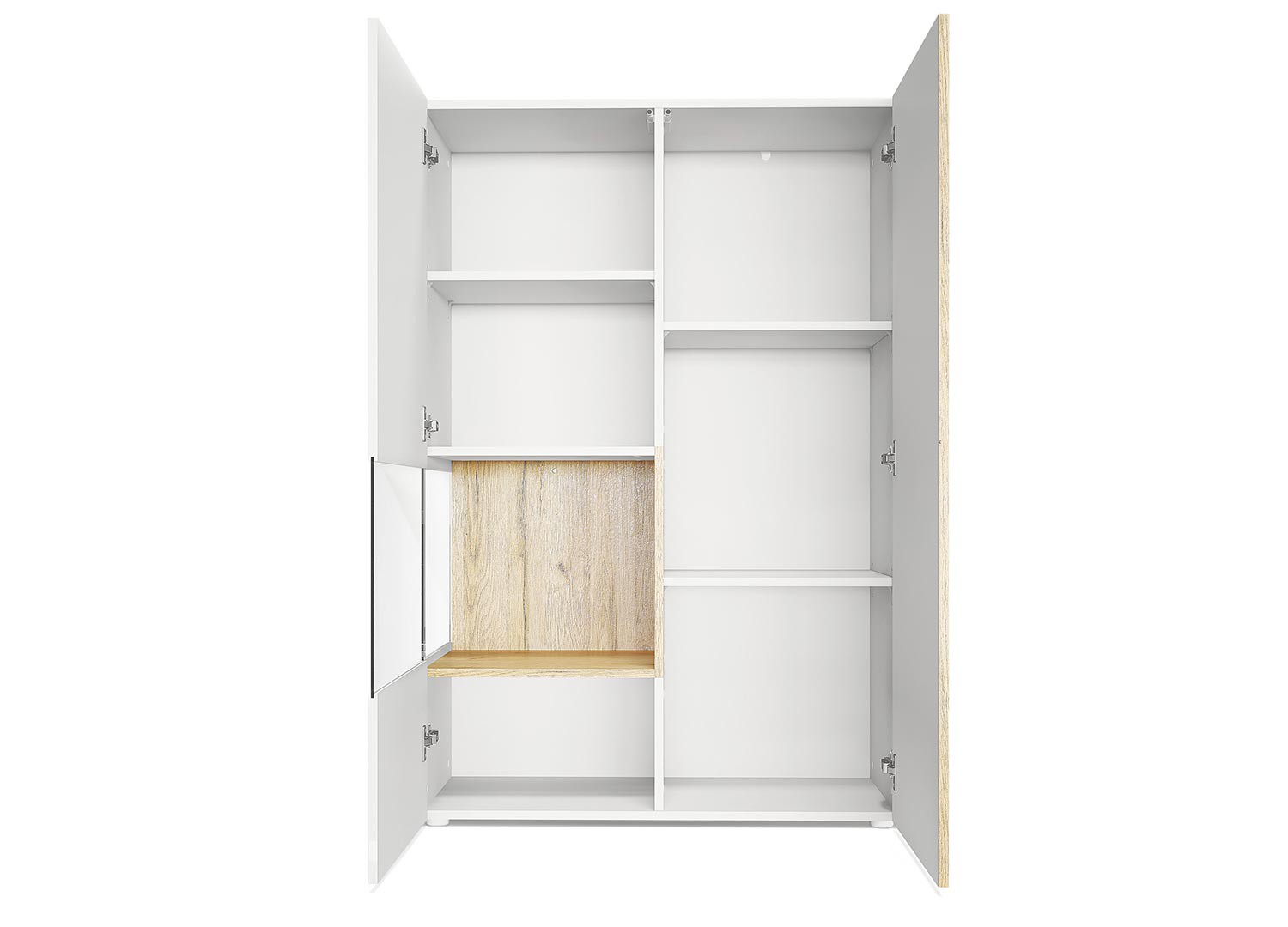 Meuble vitrine moderne en verre et bois finition laquée