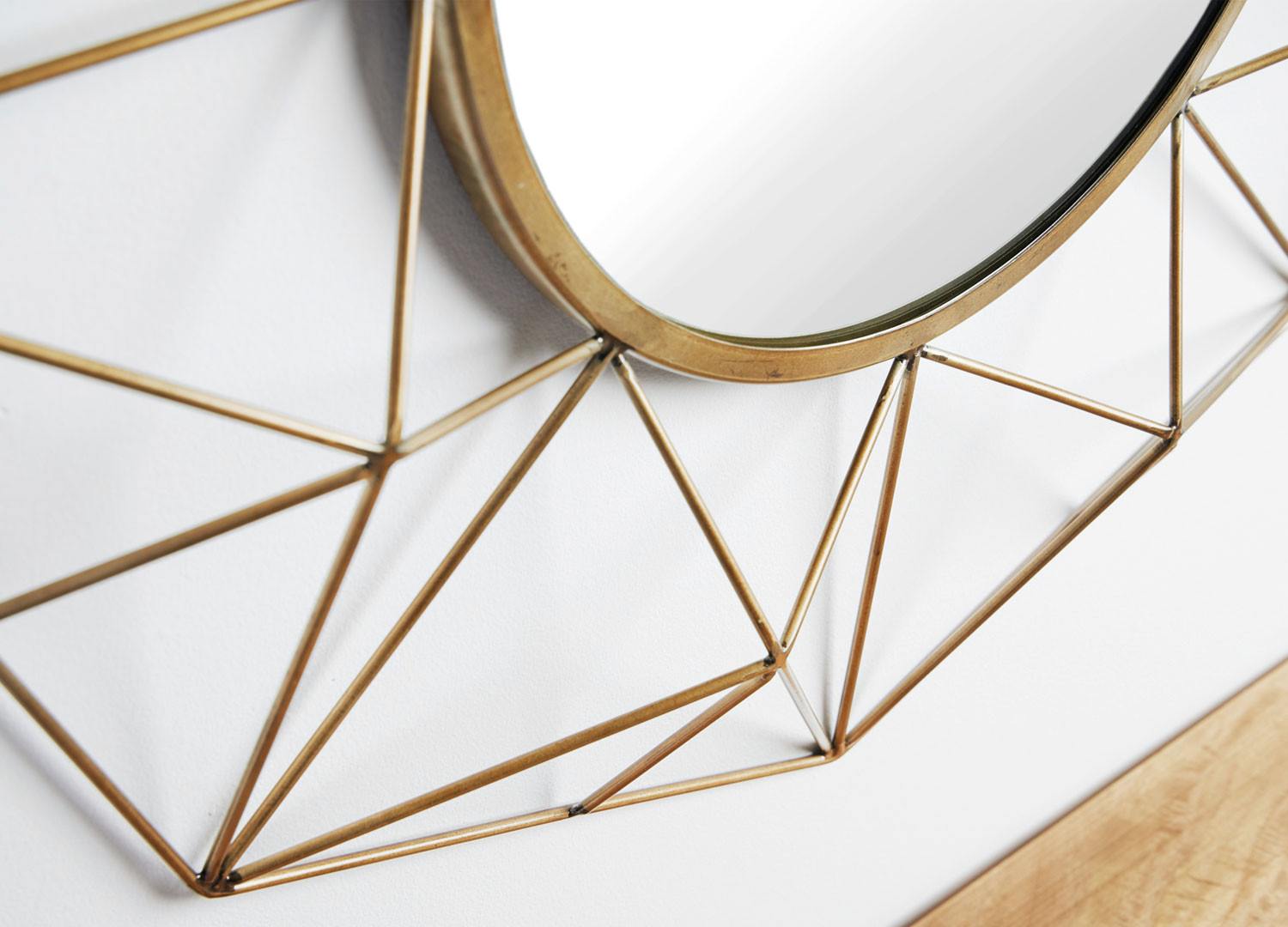 Miroir mural 80 cm filigrane couleur laiton