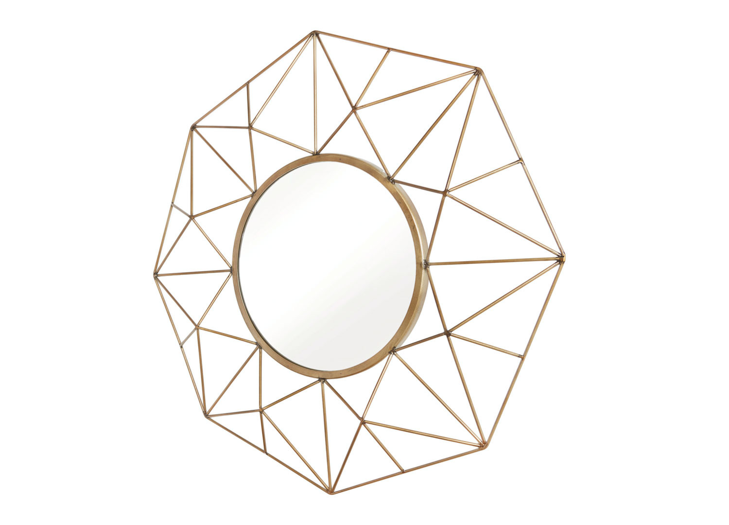 Miroir mural 90 cm filigrane couleur laiton