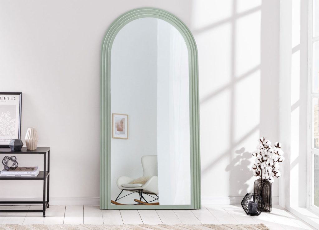 Miroir mural art déco vert sauge 160 cm